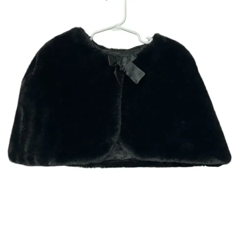 Children’s Place Faux Fur Black Cape(Size L 10/12)